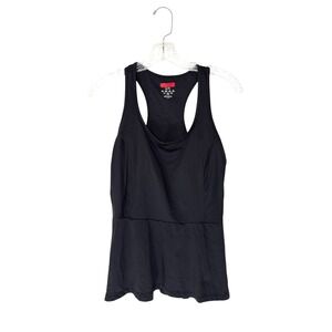 Spanx Get Moving Tank Top Black Racerback Built in Bra Gym‎ Workout Active XL
